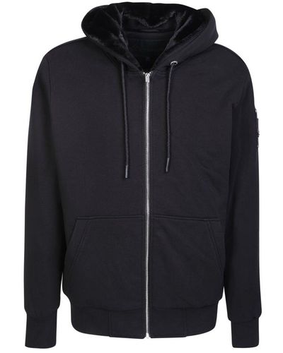 Moose Knuckles Zip-up Cotton Hoodie From - Blue