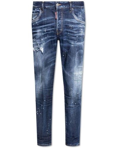 DSquared² Skater Distressed Jeans - Blue