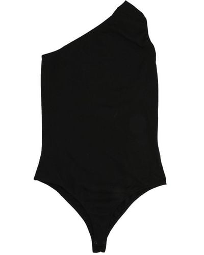 Wolford 'the One Shoulder Asymmetrical Open Back' Bodysuit - Black