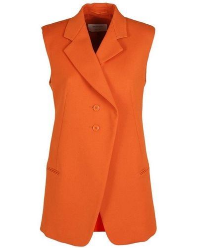 Sportmax Single-breasted Sleeveless Jacket - Orange
