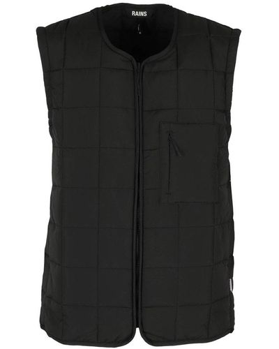 Rains Liner Sleeveless Quilted Gilet - Black