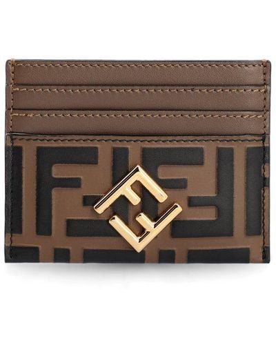 Fendi Ff Diamonds Card Case - Brown