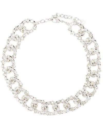 Swarovski Dextera Crystal Chained Necklace - White