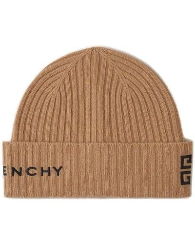 Givenchy Logo Embroidered Knit Beanie - Brown