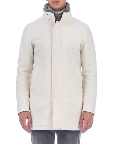 Herno Fur Collar Zipped Jacket - White