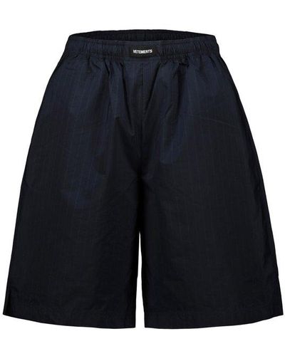 Vetements Elastic Waist Tailored Shorts - Blue
