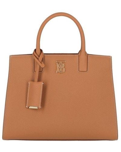 Burberry Mini Leather Frances Tote Bag - Brown