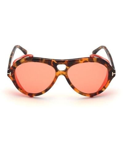 Tom Ford Neughman Aviator-frame Sunglasses - Pink