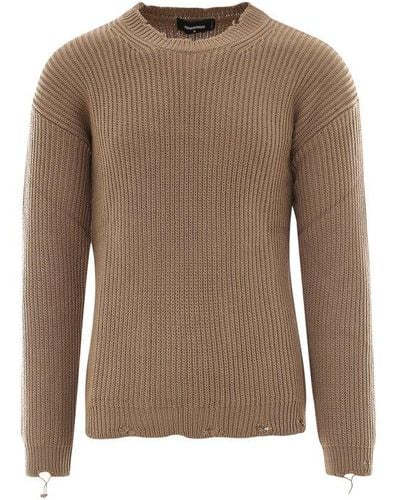DSquared² Back Logo Knitted Sweater - Natural