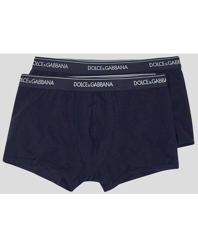 Dolce & Gabbana Logo Band Two-pack Boxer Shorts - Blue