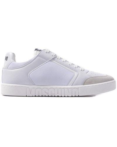 Moschino Logo Embossed Lace-up Sneakers - White