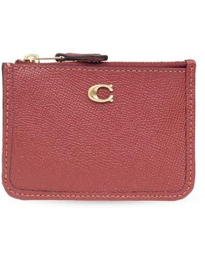 COACH Leather Card Case - Red