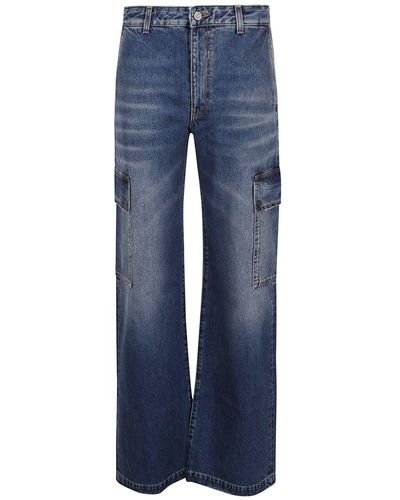 Stella McCartney Blue Denim Straight Cargo Jeans