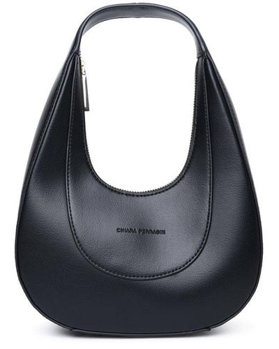 Chiara Ferragni Logo Debossed Top Handle Bag - Black