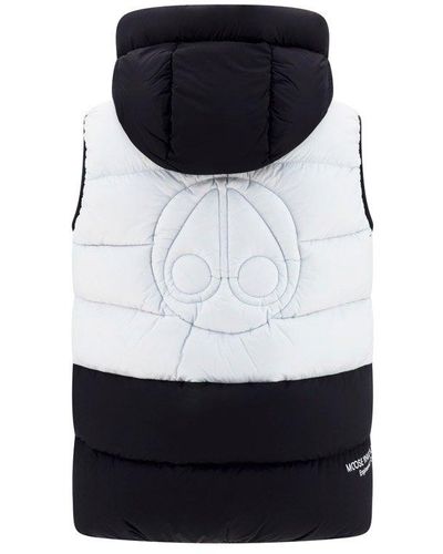Moose Knuckles Quilted Logo Two Tone Padded Vest - Blue