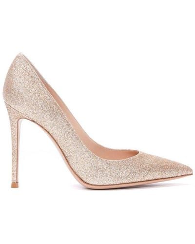 Gianvito Rossi Glitter Pointed-toe Pumps - Pink