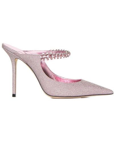 Jimmy Choo Glittery Pointed-toe Pumps - Pink