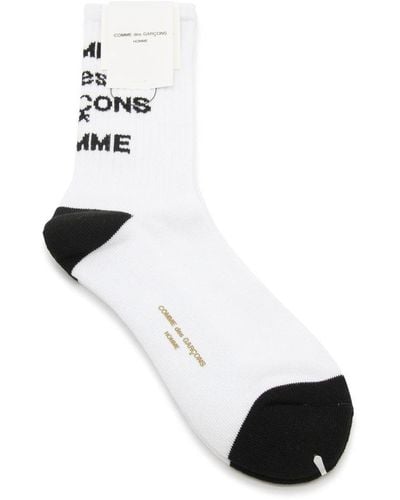 Comme des Garçons Logo Intarsia Calf-length Socks - Black