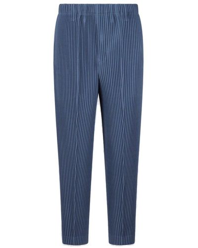 Homme Plissé Issey Miyake Pleated Cropped Trousers - Blue