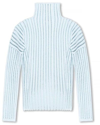 Bottega Veneta Ribbed Sweater, , Light - Blue