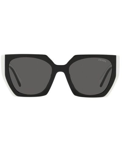 Prada 55mm Low Bridge Fit Cat Eye Sunglasses - Black