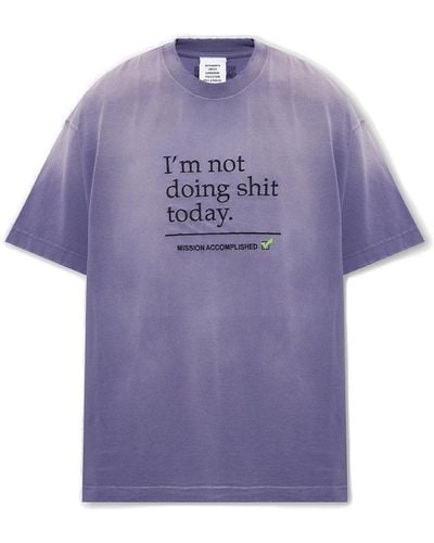 Vetements Distressed-effect Oversized-fit T-shirt - Purple