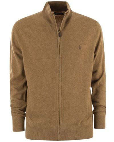 Polo Ralph Lauren Wool Sweater With Zip - Brown