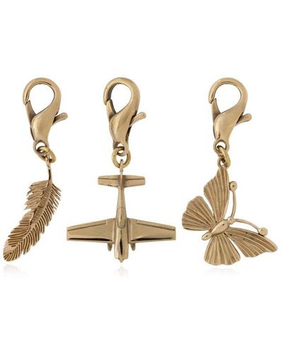 Golden Goose Pendants: Butterfly, Airplane, And Feather, - Metallic