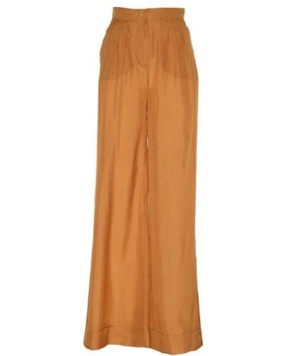 Alberta Ferretti High Waist Long Trousers - Orange