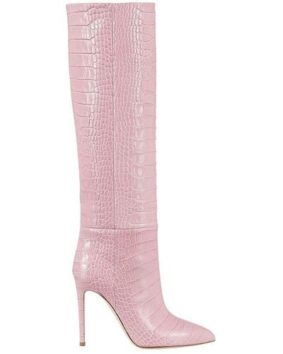 Paris Texas Embossed Knee-high Boots - Pink