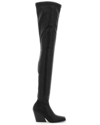 Stella McCartney Square Toe Thigh-high Boots - Black