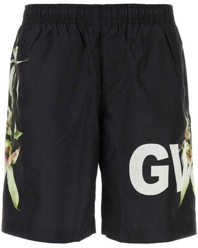 Givenchy Logo Printed Swim Shorts - Black