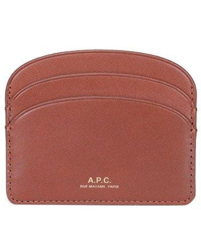 A.P.C. Demi Lune Cardholder - Red