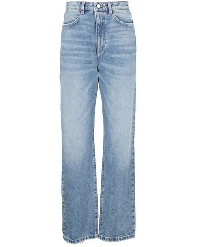 ICON DENIM Straight-leg Distressed Jeans - Blue