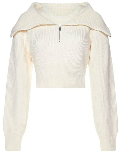 Jacquemus Risoul Double Collar Sweater - White