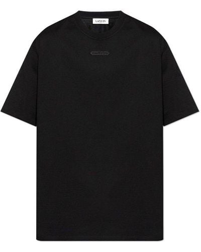 Lanvin Logo Patch Straight Hem T-shirt - Black