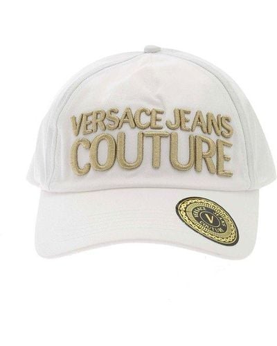 Versace Logo Embroidered Baseball Cap - White
