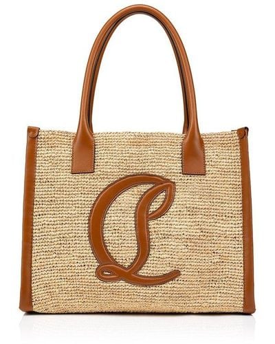 Christian Louboutin Logo Embossed Tote Bag - Natural