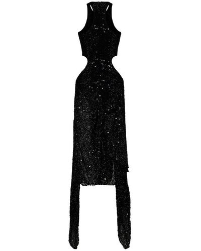 The Attico Sequin Embellished Sleeveless Dress - Black