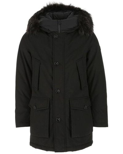 Woolrich Fur Trimmed Hooded Parka - Black