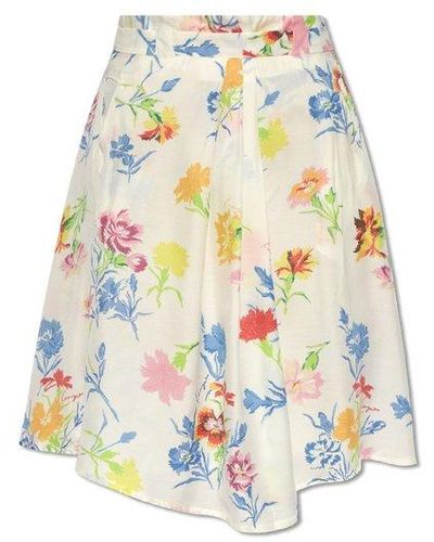 KENZO Floral Skirt, - White