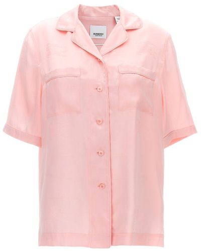 Burberry Ekd Jacquard Buttoned Pyjama Shirt - Pink