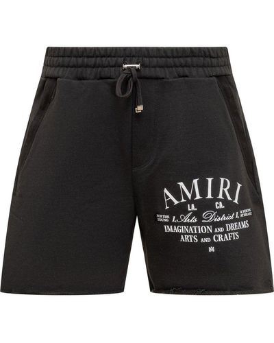Amiri Arts Logo Plush Short Pants - Black