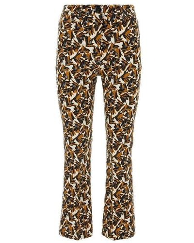 Weekend by Maxmara All-over Patterned Flared Trousers - Natural