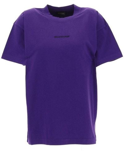 Balenciaga T-Shirt With Logo - Purple