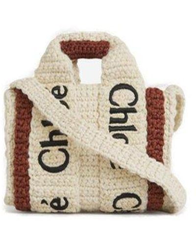 Chloé Woody Mini Tote Bag - Metallic