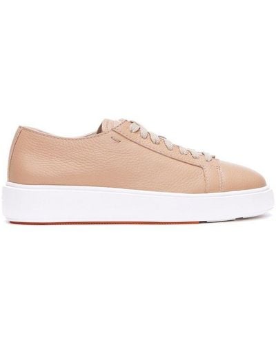 Santoni Round-toe Lace-up Trainers - Pink