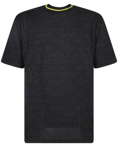 Moschino Logo-jacquard Crewneck T-shirt - Black