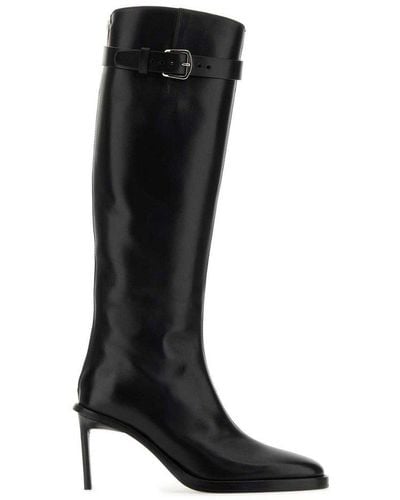 Ann Demeulemeester Pointed-toe Buckle-detailed Boots - Black