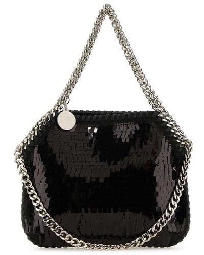 Stella McCartney Mini Falabella Embellished Chain-linked Shoulder Bag - Black